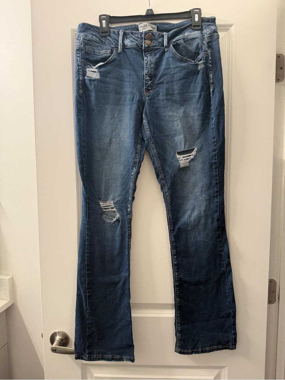 Mudd Distressed Medium Blue Skinny Boot Cut Jeans